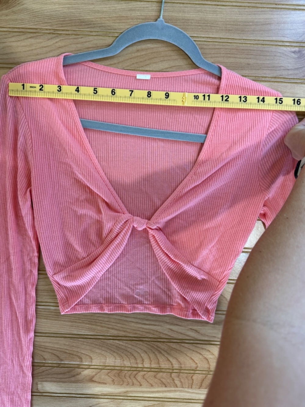 Alo Pink Ribbed Knotted Top - Small - Picture 3 of 6